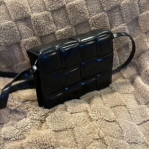 Black Woven Crossbody Bag